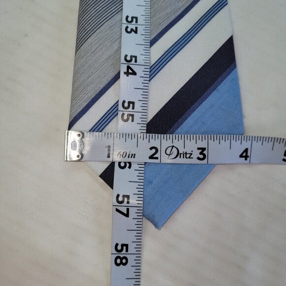 Pall Mall Tie Mens Necktie OS Blue Stripe Polyester Wash And‎ Wear - Picture 5 of 6